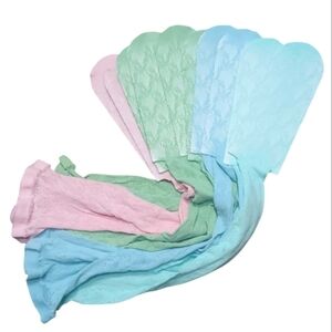 Lot of 5 Lace Pastel Girls Tights Blue Green Pink Teal Size 6-8 Brand New